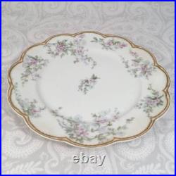 Vtg Set 6 Haviland Limoges Scalloped 8.25 Floral Luncheon Plates Double Gold