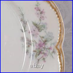 Vtg Set 6 Haviland Limoges Scalloped 8.25 Floral Luncheon Plates Double Gold