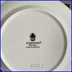 Vtg Wedgewood Bone China White & Gold Rim. Dinner Set Made in England