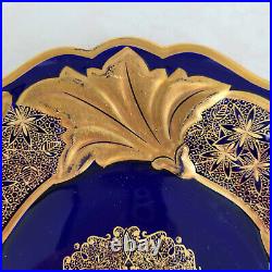 WEIMAR PORCELAIN Cobalt Blue Gold Plate German China Made in Germany