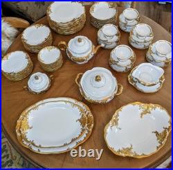 Walbrzych Wawel China Poland Gold Gilded Edge Complete Service For 10 Unboxed