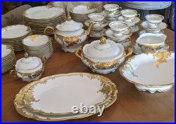 Walbrzych Wawel China Poland Gold Gilded Edge Complete Service For 10 Unboxed