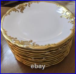 Walbrzych Wawel China Poland Gold Gilded Edge Complete Service For 10 Unboxed