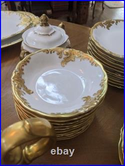 Walbrzych Wawel China Poland Gold Gilded Edge Complete Service For 10 Unboxed