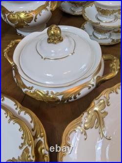 Walbrzych Wawel China Poland Gold Gilded Edge Complete Service For 10 Unboxed