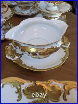 Walbrzych Wawel China Poland Gold Gilded Edge Complete Service For 10 Unboxed