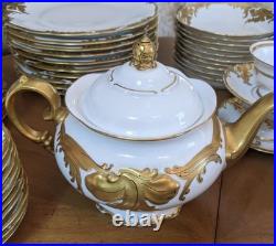 Walbrzych Wawel China Poland Gold Gilded Edge Complete Service For 10 Unboxed