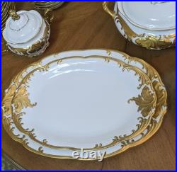 Walbrzych Wawel China Poland Gold Gilded Edge Complete Service For 10 Unboxed