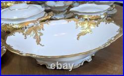 Walbrzych Wawel China Poland Gold Gilded Edge Complete Service For 10 Unboxed