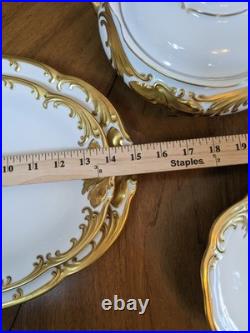 Walbrzych Wawel China Poland Gold Gilded Edge Complete Service For 10 Unboxed