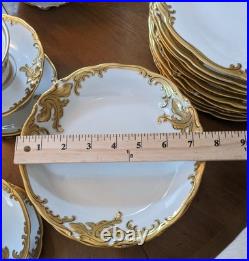 Walbrzych Wawel China Poland Gold Gilded Edge Complete Service For 10 Unboxed