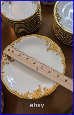 Walbrzych Wawel China Poland Gold Gilded Edge Complete Service For 10 Unboxed