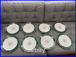 Wedgwood Bone China Agincourt Blue & Gold Porcelain Set of 8 Dinner Plates Wedgwood Bone China Agincourt Blue & Gold Porcelain Set of 8 Dinner Plates