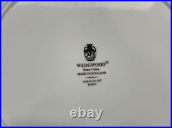 Wedgwood Bone China Agincourt Blue & Gold Porcelain Set of 8 Dinner Plates