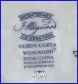 Wedgwood Cornucopia China Dinnerware Service for 4 Cobalt Blue Tan Gold England
