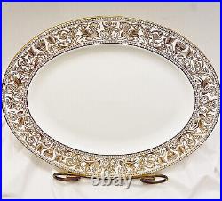 Wedgwood Florentine Gold W4219 Bone China 15.25 Oval Serving Platter