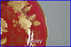 Wedgwood Tonquin Ruby Dark Red & Gold Floral 11 Inch Bone China Dinner Plate A