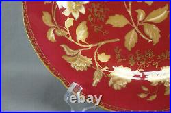 Wedgwood Tonquin Ruby Dark Red & Gold Floral 11 Inch Bone China Dinner Plate A