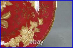 Wedgwood Tonquin Ruby Dark Red & Gold Floral 11 Inch Bone China Dinner Plate B