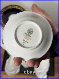 Weimar Porzellan GDR Cobalt & Gold Harmonie Set 21 Pieces West Germany 1970s