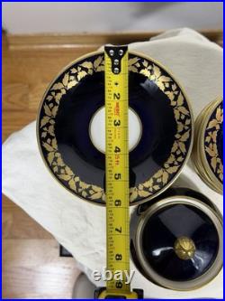 Weimar Porzellan GDR Cobalt & Gold Harmonie Set 21 Pieces West Germany 1970s