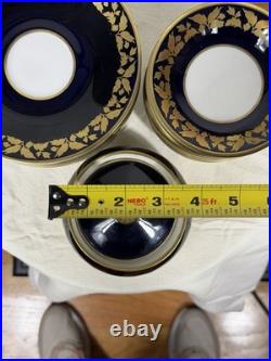 Weimar Porzellan GDR Cobalt & Gold Harmonie Set 21 Pieces West Germany 1970s