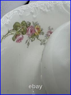 Wg & Co Limoges France Wild Roses Pitcher And Bowl Gold