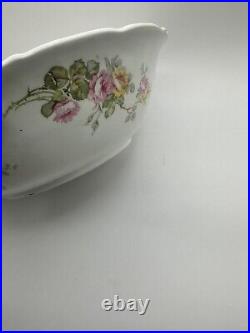 Wg & Co Limoges France Wild Roses Pitcher And Bowl Gold