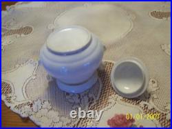 White Antique Porcelain China Coffee Pot & Covered Sugar Bowl With Gold Trim