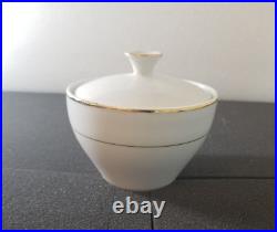 White Gold Trim Sonnet Dinnerware set FINE CHINA OF JAPAN s/6 porcelain china