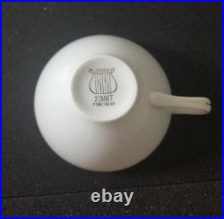 White Gold Trim Sonnet Dinnerware set FINE CHINA OF JAPAN s/6 porcelain china