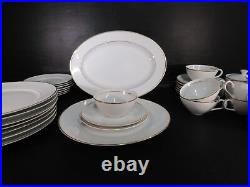 White Gold Trim Sonnet Dinnerware set FINE CHINA OF JAPAN s/8 porcelain china