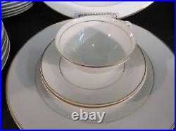 White Gold Trim Sonnet Dinnerware set FINE CHINA OF JAPAN s/8 porcelain china