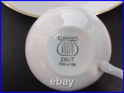 White Gold Trim Sonnet Dinnerware set FINE CHINA OF JAPAN s/8 porcelain china