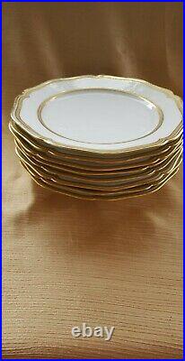 Wm guerin & co limoges france scalloped white plate with double gold trim