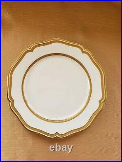 Wm guerin & co limoges france scalloped white plate with double gold trim