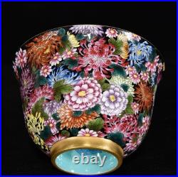 Yongzheng Marked Colour Enamel Porcelain Gild Flowers Tea Cup Covered Bowl Pair